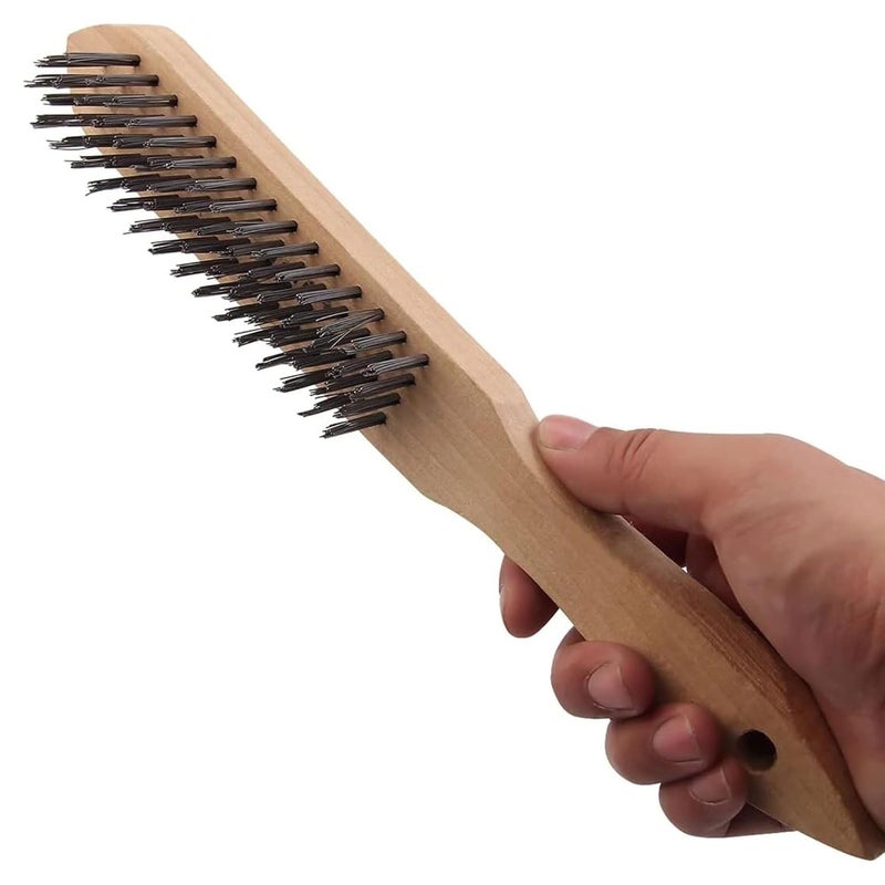 درافل فرشاة سلكية من دورافيل بمقبض خشبي - عبوة من قطعتين لإزالة الصدأ والطلاء - Image 5